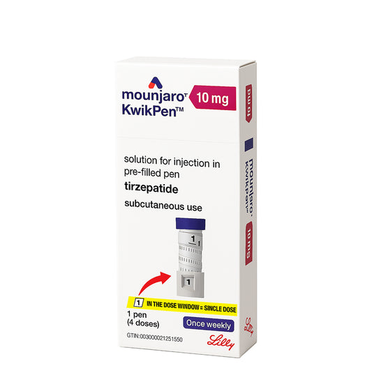 Mounjaro KwikPen Tirzepatide 10 mg/0.6ml, Four-Dose Pre-Filled Injection Pen For Subcutaneous Injection