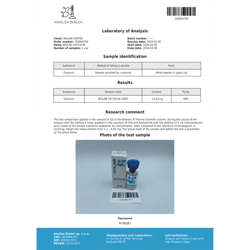Oxytocin spray 10 mg