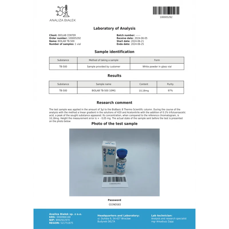 TB-500 10 mg  (Thymosin Beta-4)