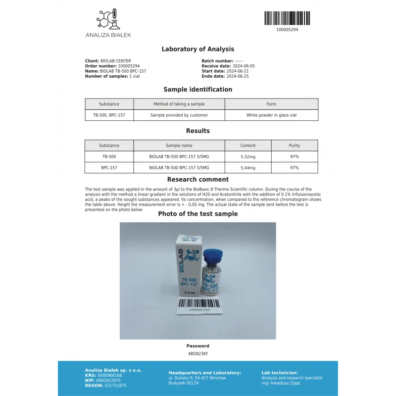 مزيج TB-500 + BPC-157 5-5 ملغ